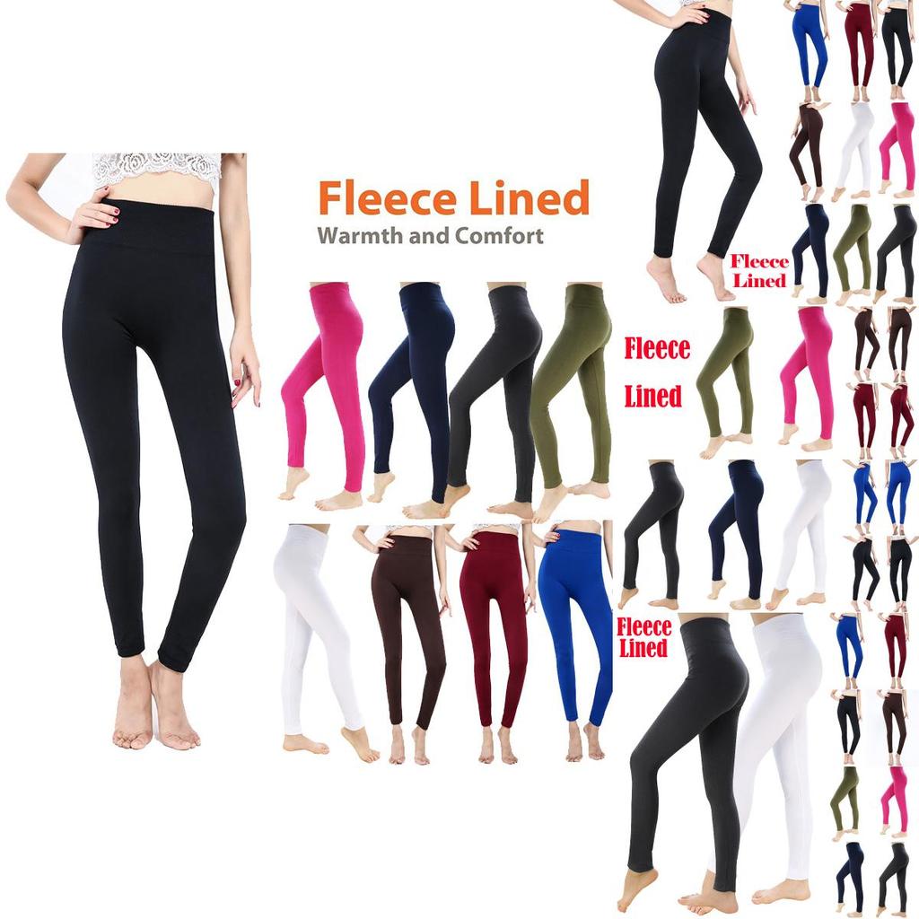 Fleece Lined Leggings For Women Winter Thermal Full Length High Waisted Supportive Pants