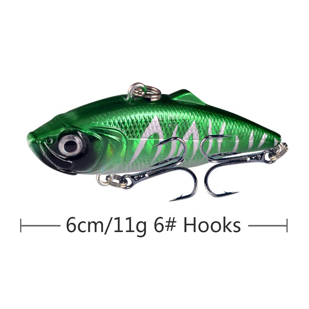 6cm Lure Bait VIB11 High-Vibration Bionic Lure with Reinforced Blood Groove Hook Specifally Designed for Largemouth Bass Fishing