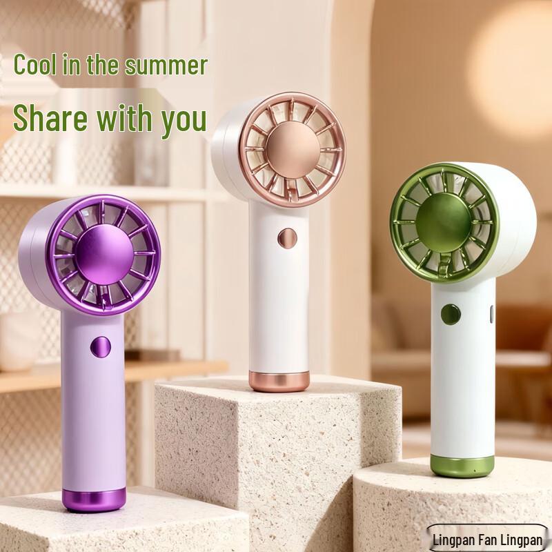 LINGPAN Electroplated 3-Speed Handheld Mini Fan Pack of 5