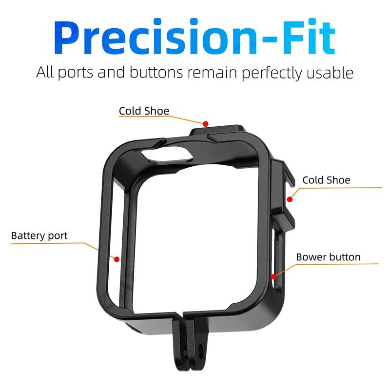 Frame Cage for GoPro MAX 2, PC Metal Protective Frame Housing Case with Silicone Lens Cover for GoPro MAX2 Camera Accessories