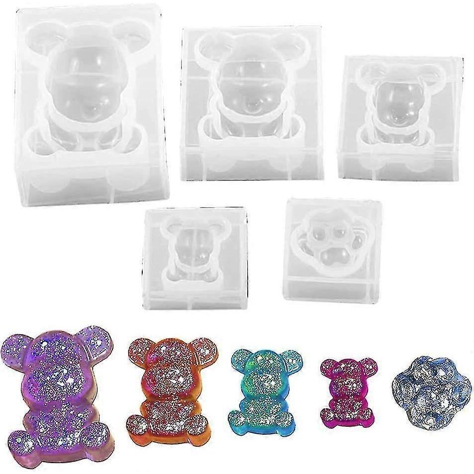 2025 Latest Model Silicone Resin Bear Molds 3d Animal Candy Gummy Casting Epoxy