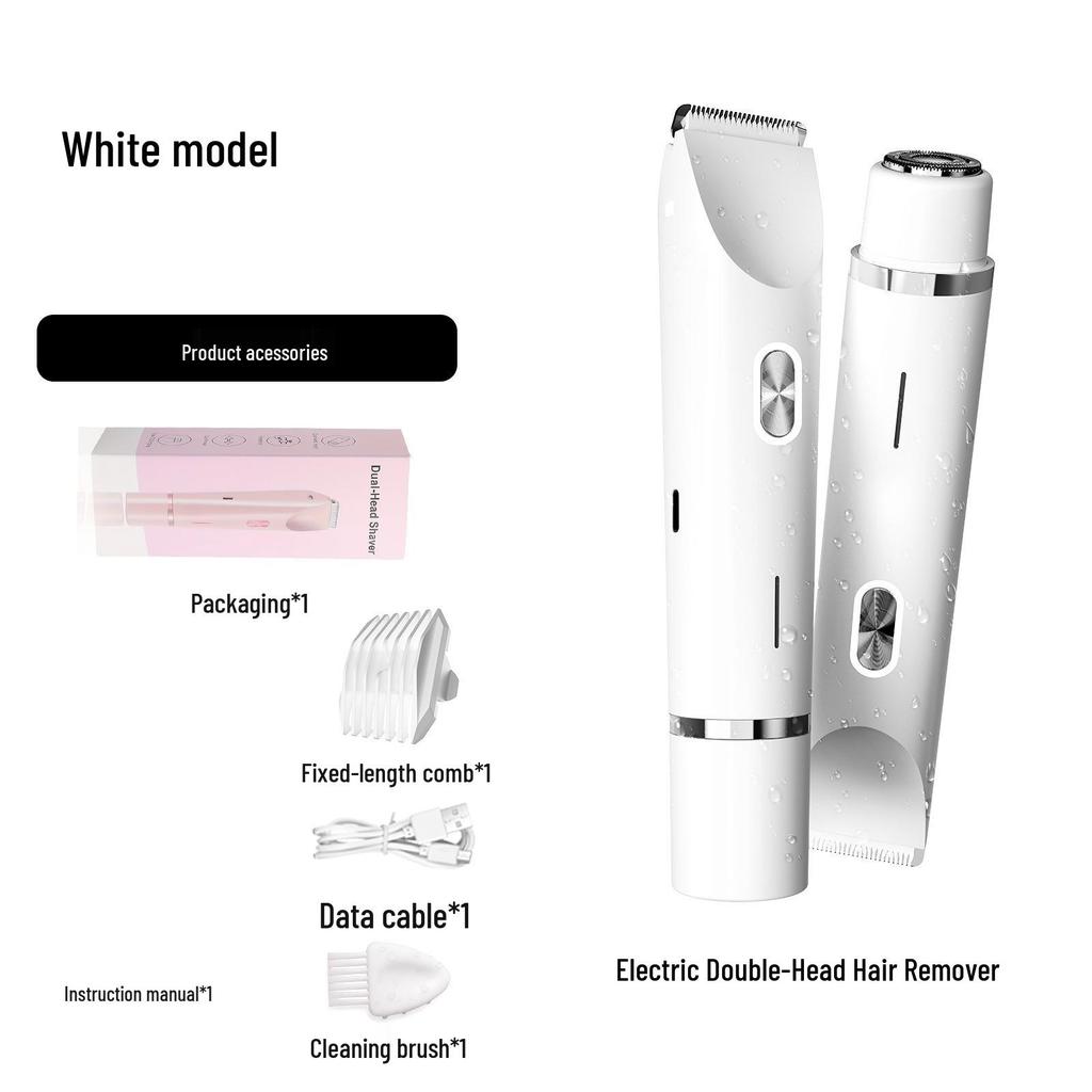 Waterproof Electric Women's Double Head Shaver for Bikini, Underarms, and Intimate Areas