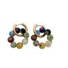 Mixed color love glazed earrings light luxury niche design new street photography accessories retro color fashion earrings