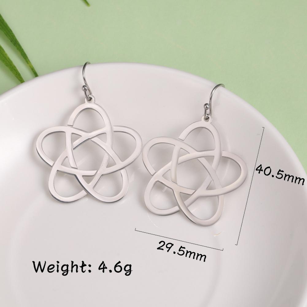 LIKGREAT Stainless Steel Celtic Infinity Knot Dangle Earrings for Women Lady Elegant Hook Charms Good Luck Jewelry New Year Gift