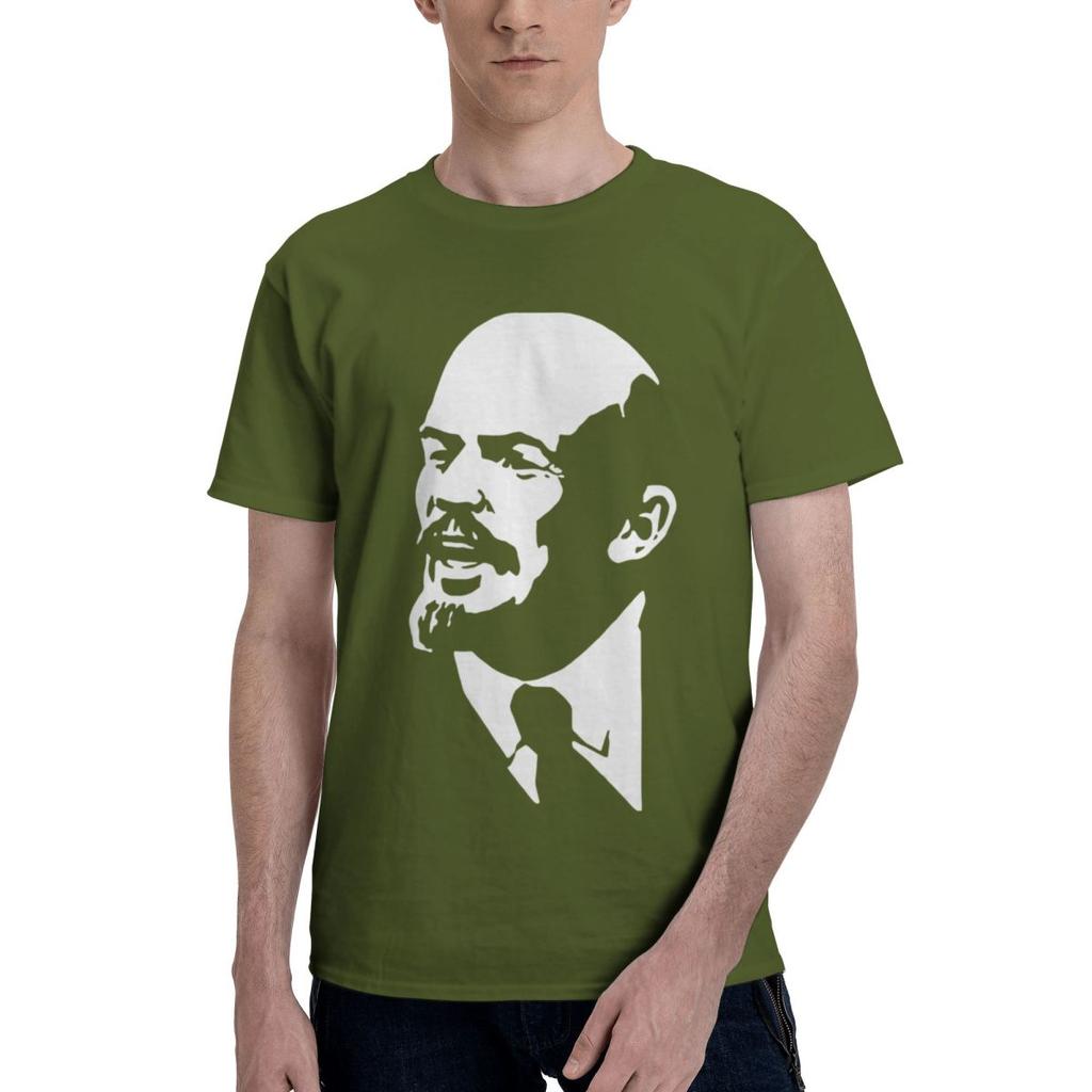 Lenin 100 Baumwolle Lässig Atmungsaktiv Bequem Herren Kurzarm T-Shirt Herren Geschenke