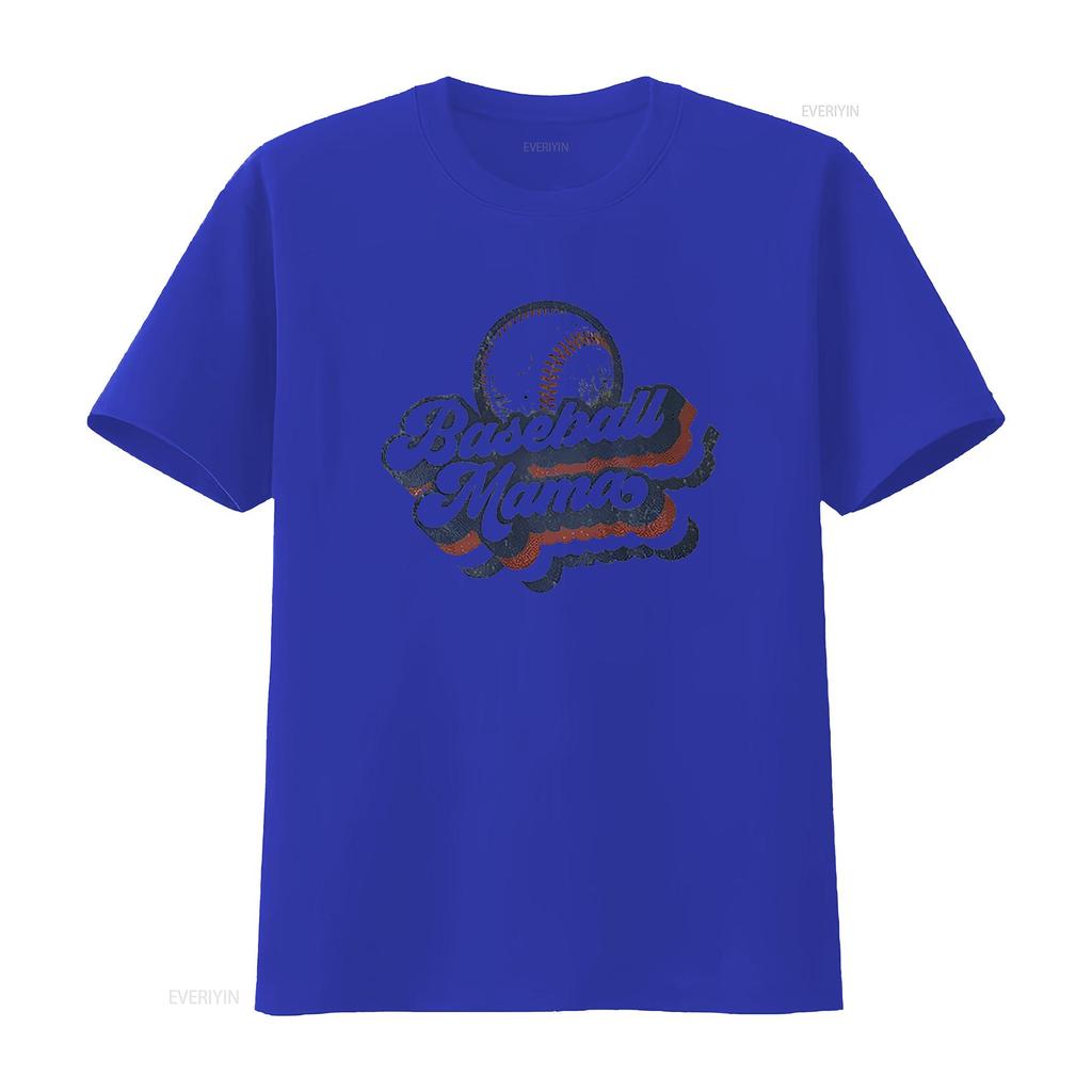Womens Vintage Baseball Mama Mom T Shirt White vintage Washed Stylish Versatile streetwear Soft Slightly Comfortable homme
