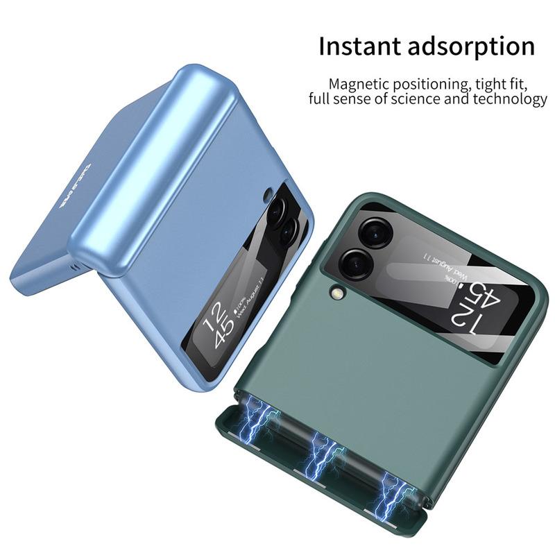 Pouzdro s magnetickým pantem pro Samsung Galaxy Z Flip 4 Full Protector Case s filmovým krytem objektivu fotoaparátu Pro Samsung Galaxy Z Flip 4 Case