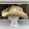 Natural raffia hollow woven hat women's summer vacation big eaves sun protection hat retro western denim sun hat