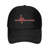Red Heartbeat Art Graphic Mesh Baseball Cap Casual Hat Outdoor  For Womens Unisex FeUnisex