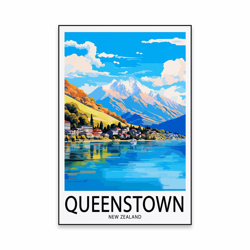 Modern Queenstown Travel Poster New Zealand Landscape Art Print Coloful Dunedin Tongariro Canvas Painting Home Room Decoration