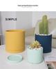 Morandi Colorful Ceramic Cylinder Flower Pots with Saucers for Indoor/Outdoor Plants