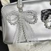 Chaveiro Elegante de Pérolas Imitadas com Contas em Forma de Laço, Ornamento de Bolsa, Nó Borboleta, Joias para Bolsas e Acessórios