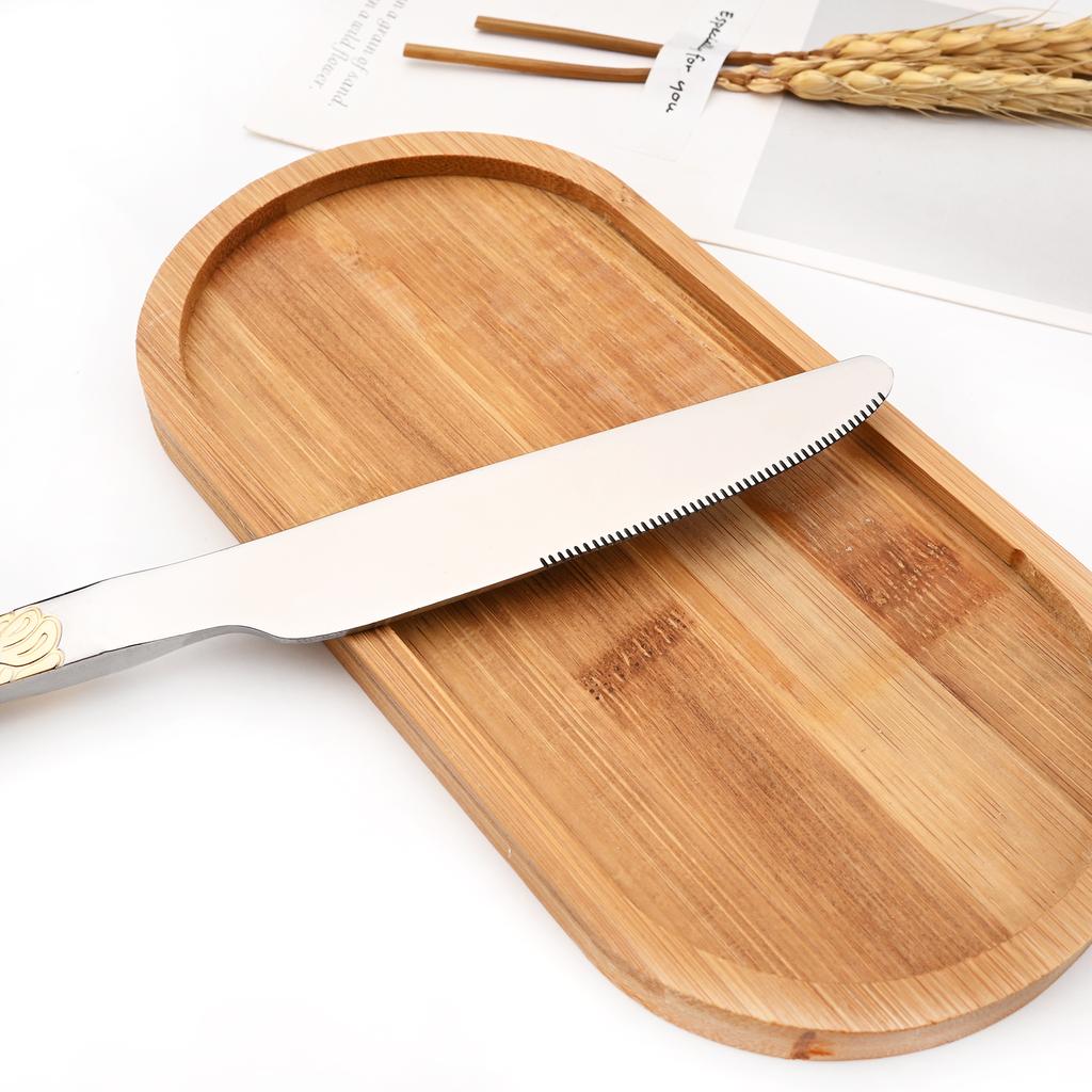 Vintage-Geschirr-Set, westlich, 24-teilig, Besteck aus 304 Edelstahl, leichter Luxus-Stil, Abendessen, Messer, Gabel, Löffel, Geschirr-Set