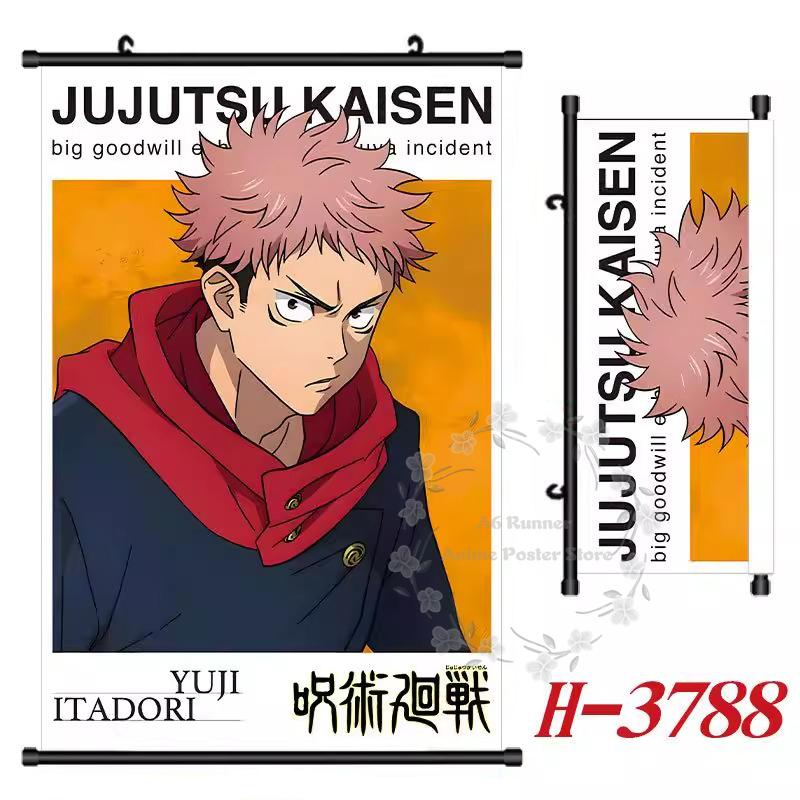 Ultimo Poster J-Jujutsu K-Kaisen Rotolo Pittura Periferica Pittura da Appendere Comodino Soggiorno Parete di Sfondo Pittura su Stoffa