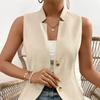 V-neck Button Sleeveless Cardigan Vest, Small Suit Vest, Vest Top