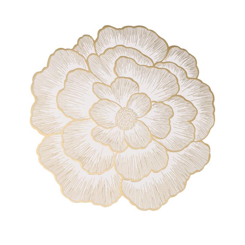 Sottopiatto Fiore di Loto Metallico Impermeabile Resistente al Calore Antiscivolo Per Tavolo da Pranzo Decorazione Matrimonio Festa