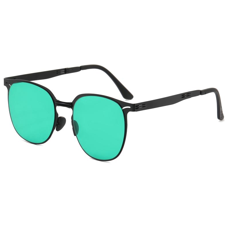 BY8105 Foldable Metal Square Frame Sunglasses for Women Retro Korean Style with European and American Driving Trend