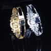 Women Buckle Bracelet Bangle with Opening Closing Design Sparkling Cubic