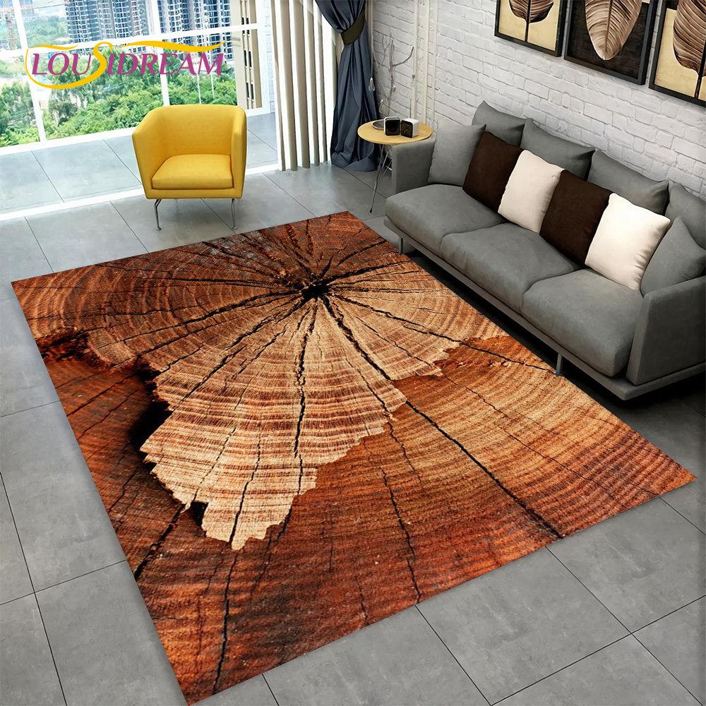3D Wood Grain Retro Area Rug Large,Carpet Rug for Home Living Room Kids Bedroom Sofa Doormat Decor,Kitchen Non-slip Floor Mat