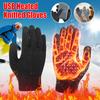 USB Heated Knitted Gloves Full Finger Gloves Non-Slip Thicken for Outdoor Sports