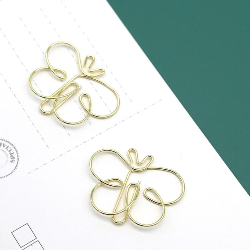 30Pcs Butterfly Shape Metal Paper Clip 38x32mm File Organiser Clip Bookmarks Page Marker Clips for Document Notebook