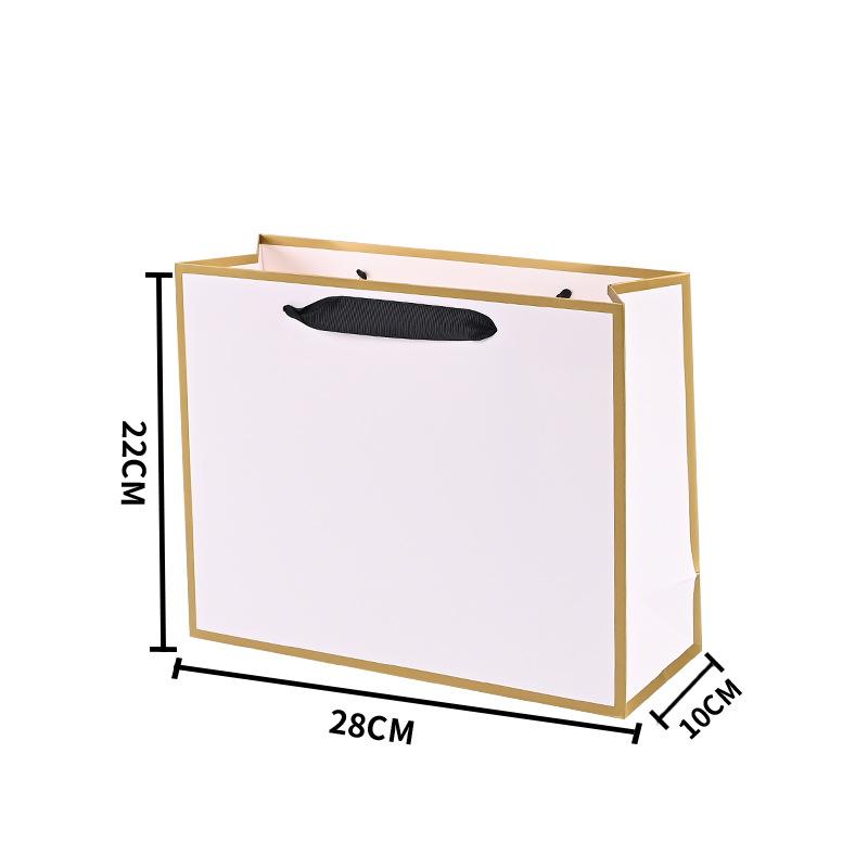 Bolsas Tote com Borda Dourada Sacos de Papel com Alça Artesanato DIY Caixas de Presente para Roupas Sacos com Borda Preta Sacos para Presente de Aniversário, Natal, Casamento e Madrinha