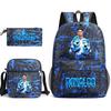 Cr7 Ronaldo 67 Patroon Schoolrugzak Set met Schoudertas en Etui voor Tieners Kinderen Meisje Jongen Lichtgewicht Ruime Schooltas