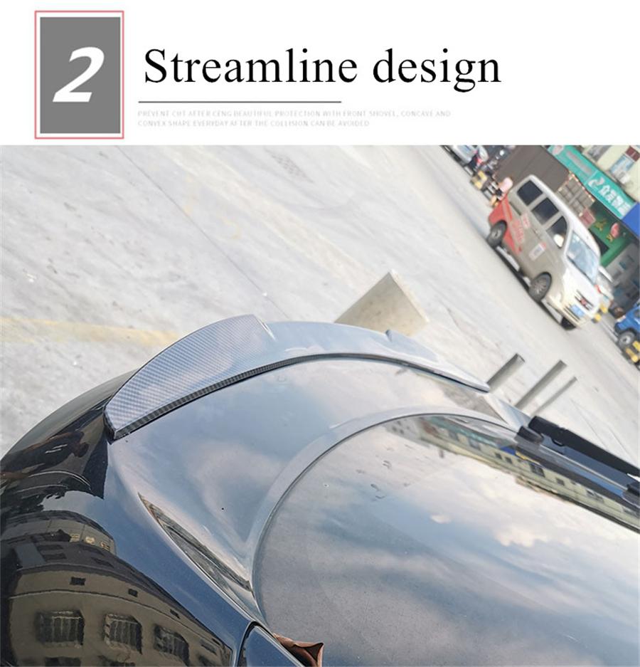 Universal Car Roof Spoiler 99cm Rear Spoiler Wing Sticker PU Glossy Black