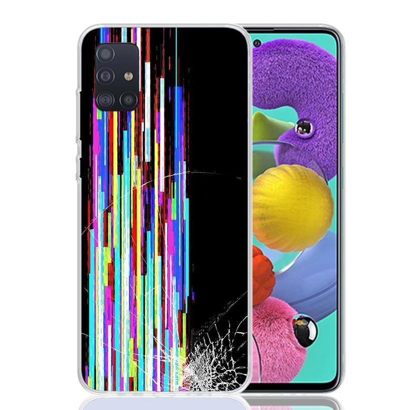 Broken Phone Screen Phone Case For Samsung Galaxy A52 A32 A22 A12 A02S A50S A30S A51 A31 AA71 Note 20 Ultra 10 S10 Plus Galaxy A