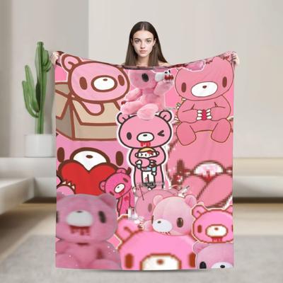 Gloomy Bear Warm Blankets Kids Adult Plush Bedding Throws Graphic Couch Chair Flannel Bedspread Sofa Bed Cover