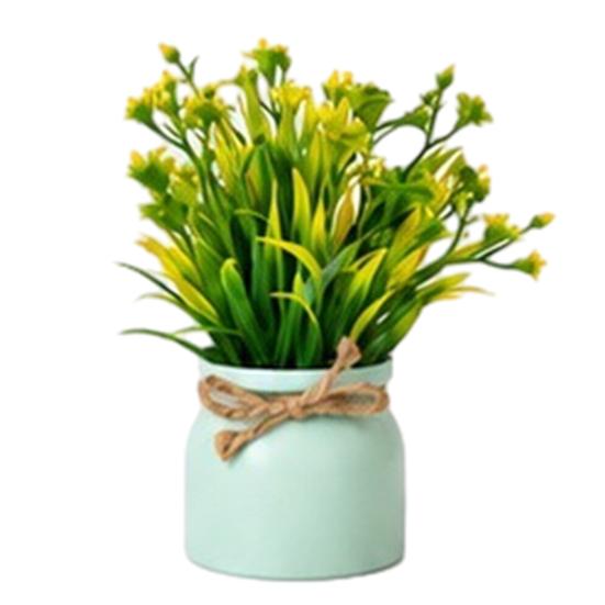 Mini Simulated Potted Plant, Maintenance-Free Desktop Decor, Rustic Style Mini Flower Pots, for Office Bathroom Bookshelf Spaces