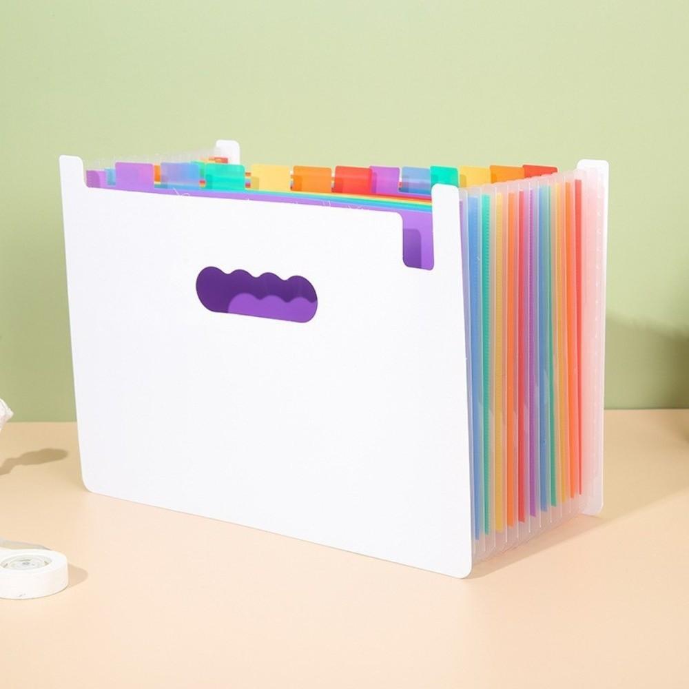 13/25 Pockets Accordion File Folder Expanding Capacity Multi-Layer File Bag Student Style C-13 Pockets