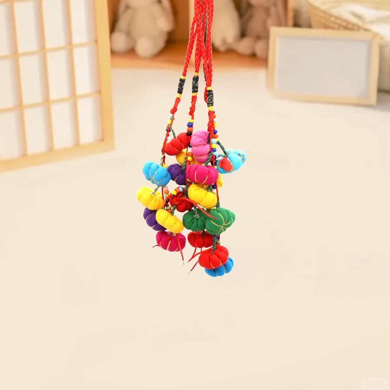 1Pc Keyring Colorful Pendant DIY Jewelry Boho Style Charms Pumpkin Shape Keychains Bag