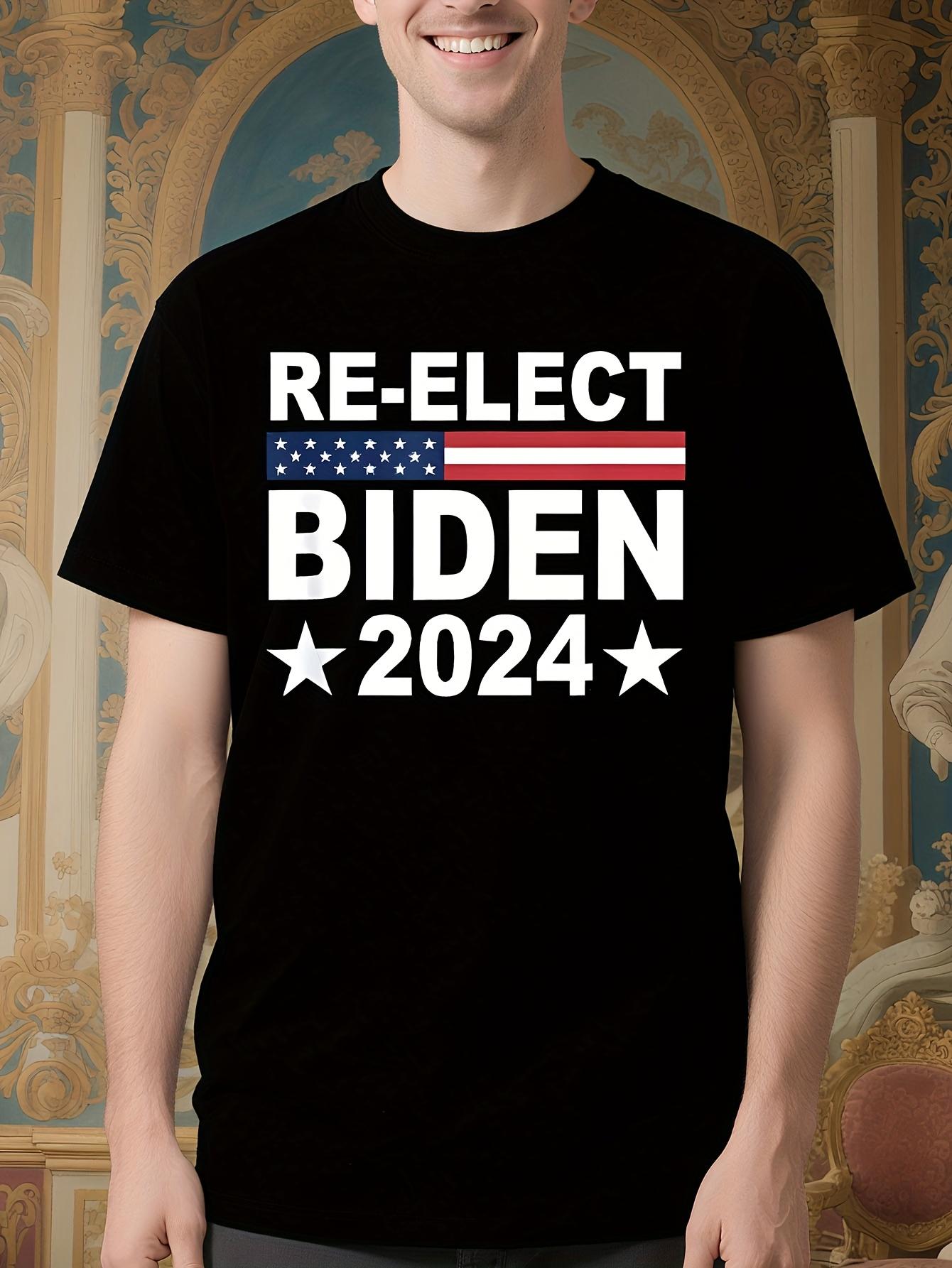 Biden 2024 Campaign Tshirt - American Flag Graphic Politi... S