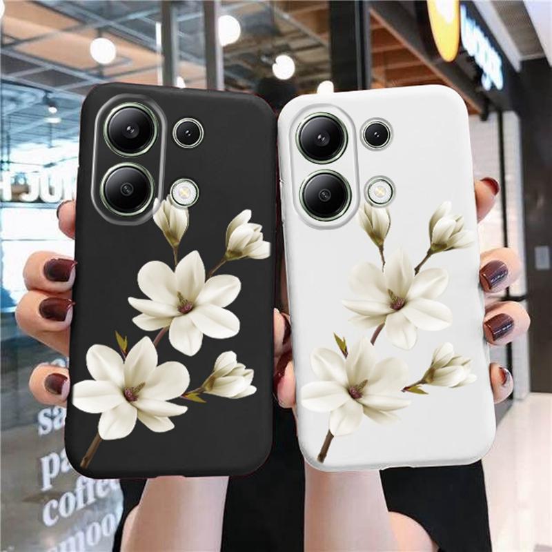 

Мягкий силиконовый чехол с цветком для Xiaomi Redmi Note 13 Pro 14C Samsung A55 M35 S24 FE S25 iPhone 15 Huawei Honor Realme Camera Защитный противоударный чехол Samsung Galaxy S9 Plus