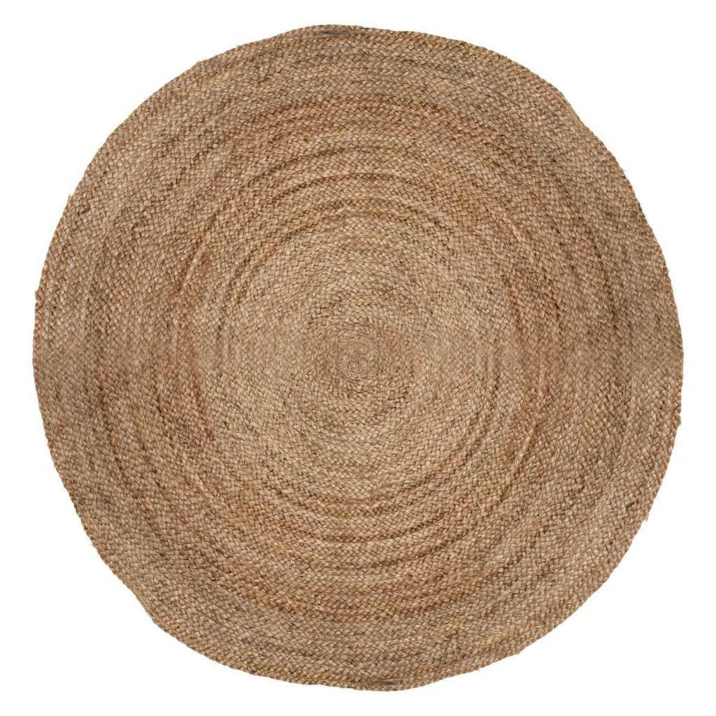 ROUND JUTE RUG 120cm in boho style, NATURAL