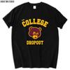T-shirt da College Dropout Unisex nera con stampa musicale regalo manica corta casual maglietta da uomo top estivi cotone t-shirt Unisex