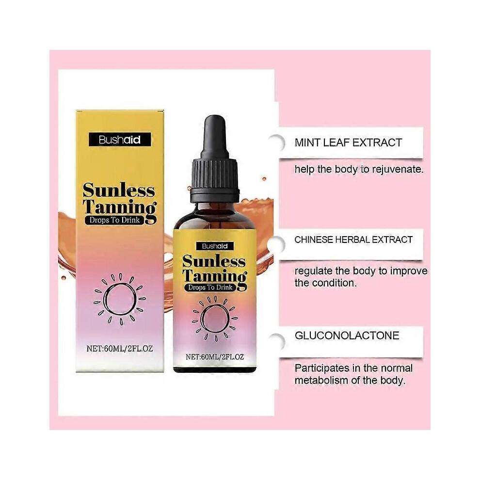 60ml Sunless Tanning Drops To Drink, Drinkable Sunless Tanning Drops, Oral Drink