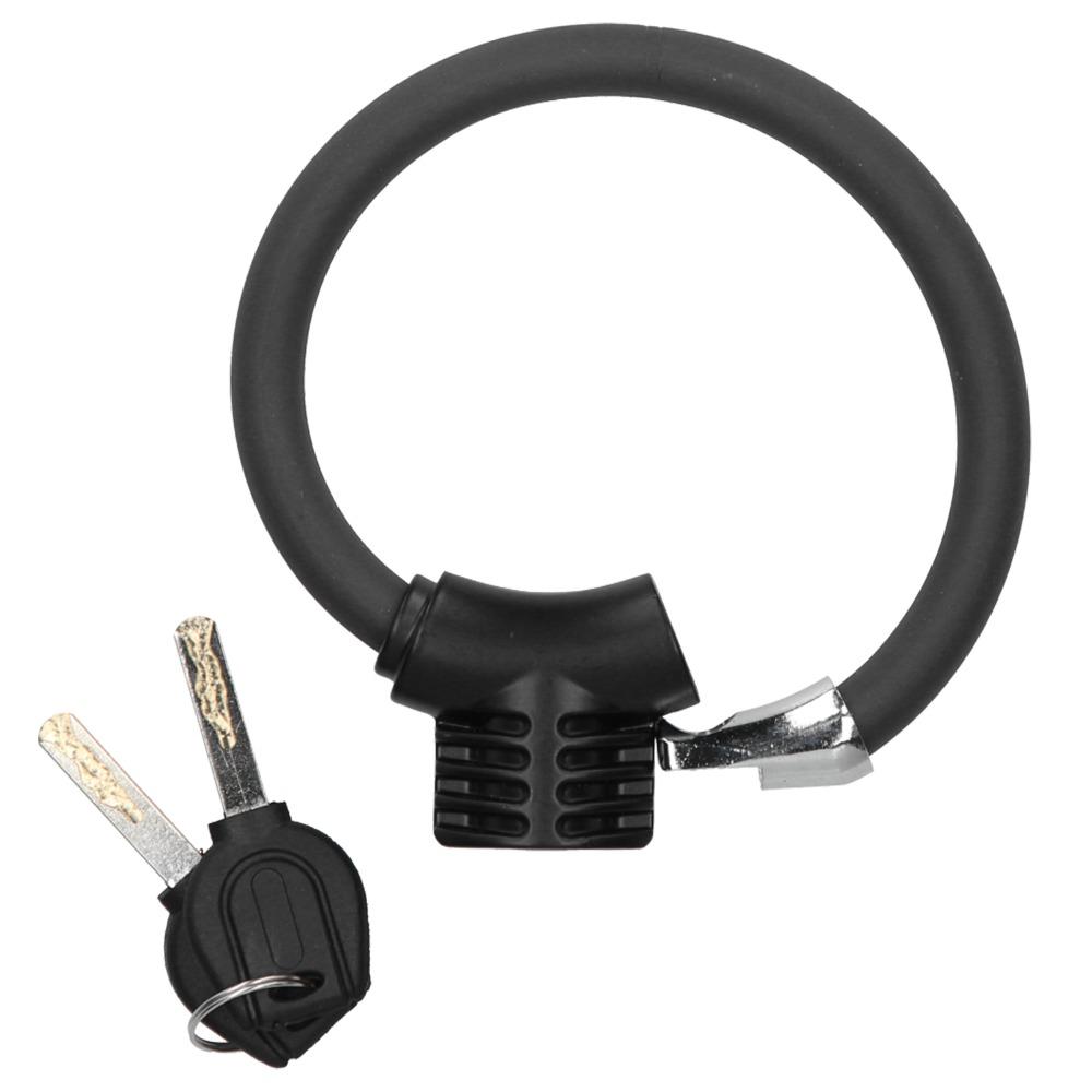 Black Bicycle Ring Lock Zinc Alloy Bicycle Security Lock Durable Bike Cable Lock  Outdoor Use