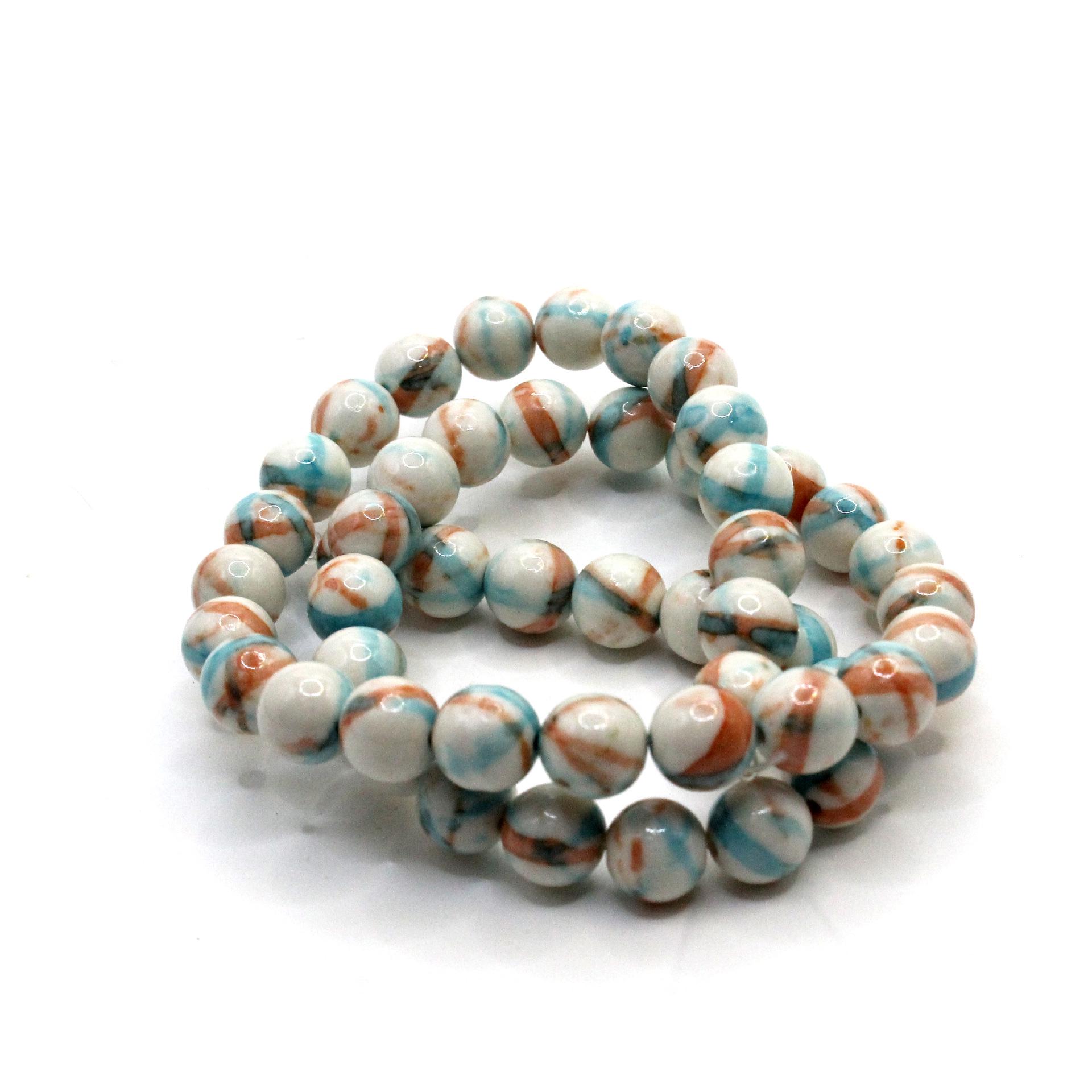 

Blue White Orange Rainbow Stone Round Beads for DIY Jewelry Accessories 4mm/strand [Approx. 90 beads]