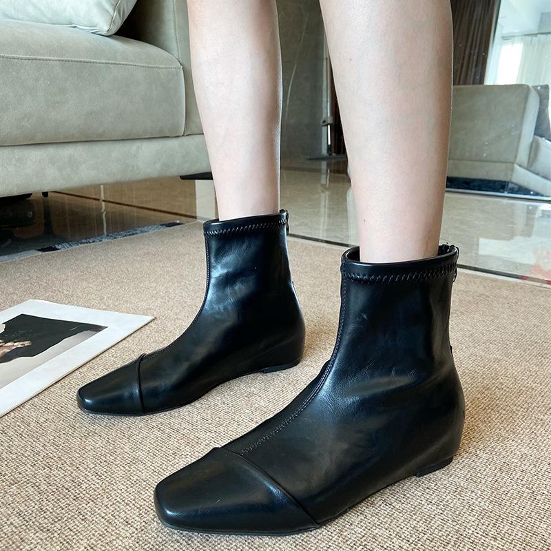 228-1 low-heeled short boots for women's new 2025 autumn women's boots fashion boots pointed short boots design thin boots for women