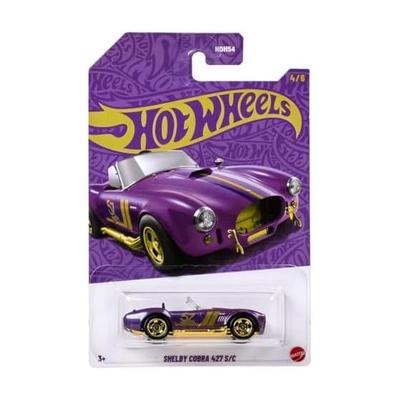 Hot Wheels Pearl & Chrome Shelby Cobra 427 S/C Fialová 57. výroční kolekce 1:Kovový model auta v měřítku 64
