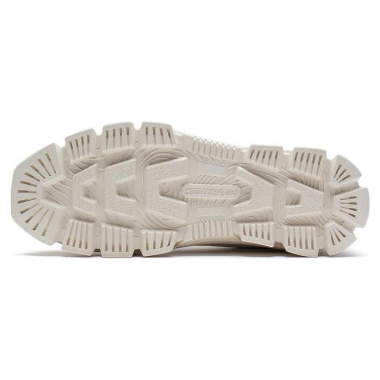 Li Ning CF Tracing Abrasion Resistant High top Sports Casual Shoes Unisex Cream Gray AGCS206-1