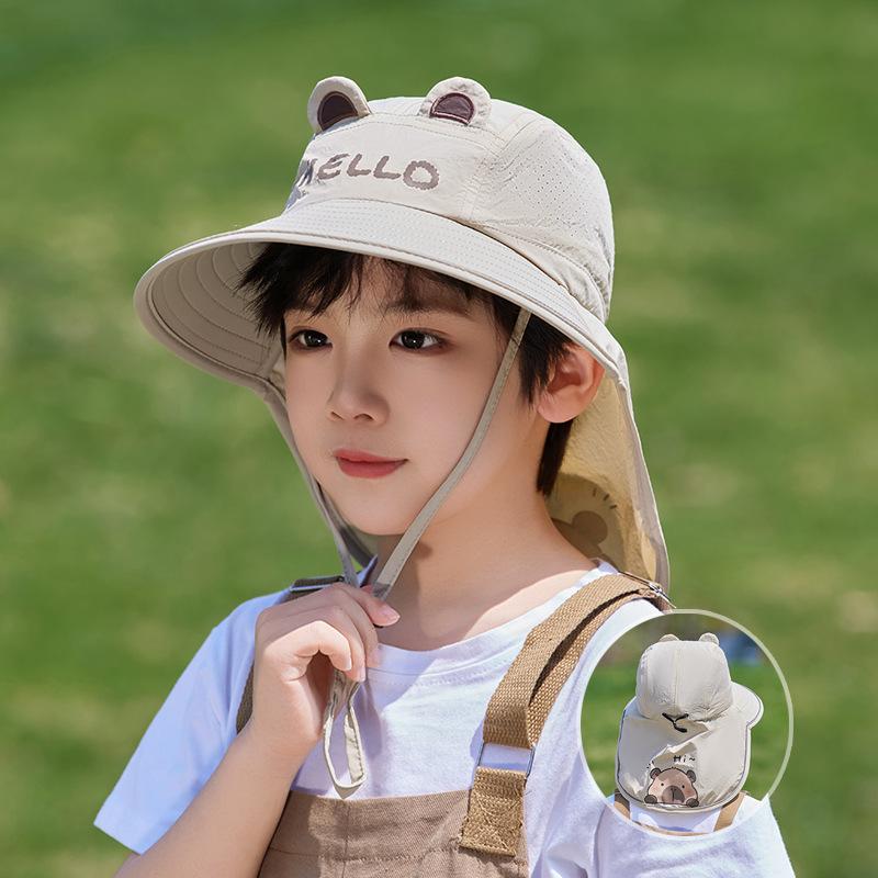 

Children s hats boys and girls outdoor sun protection hat big brim shawl bucket hat cute sun hat