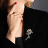 Elegant Zirconia Lotus Brooch: Sophisticated Suit Accessory