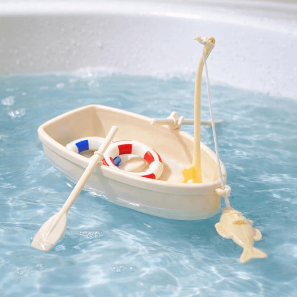 Nautical Style Floating Plastic Boat Mini Fish Tank Landscape Fishing Boat Model  DIY Home Ornament
