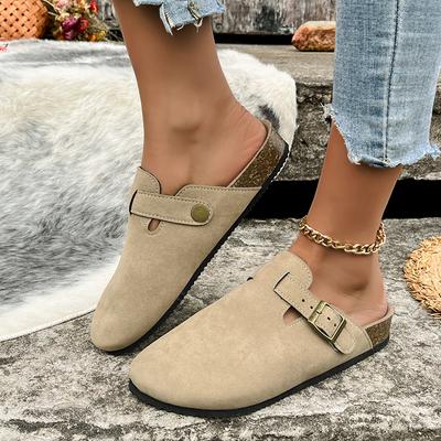 Fashion Ladies Shoes On Sale Fashion Slip On Women's Slippers Autumn Closed Toe Solid Casual Flat Comfortable Plus Size Slippers