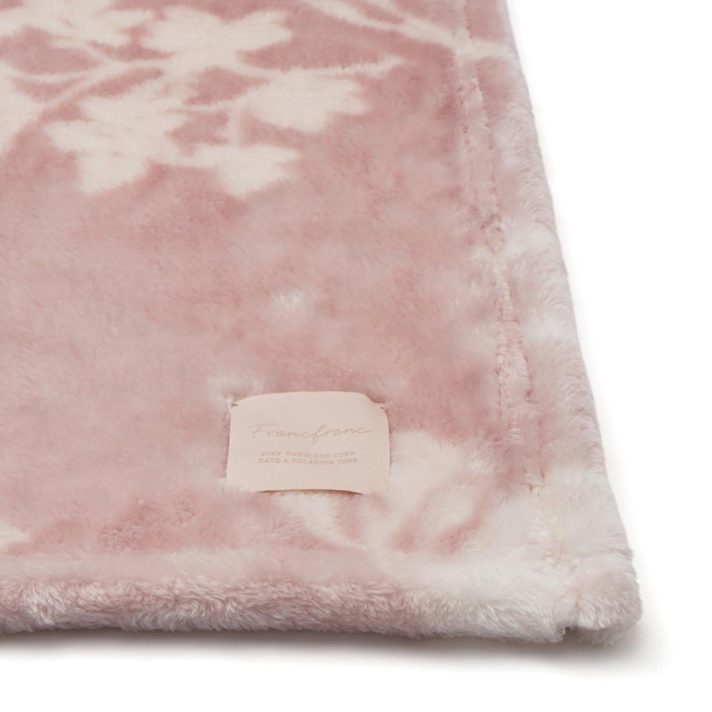 Francfranc WARMY Flower Blanket (Single, Pink, 2025 Model)