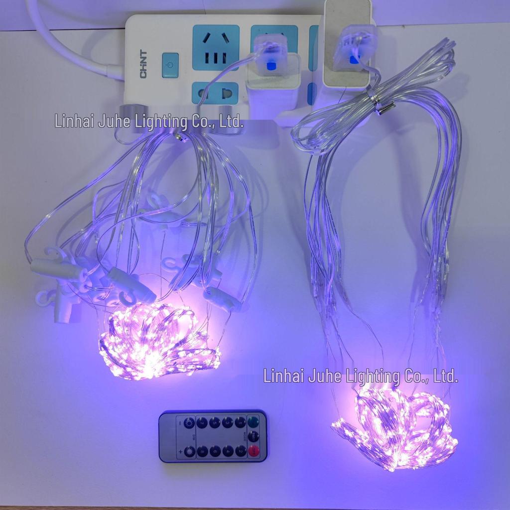 LED Copper Wire Curtain String Lights with USB & Remote, 3x3m, for Christmas, Wedding, Bedroom Decor