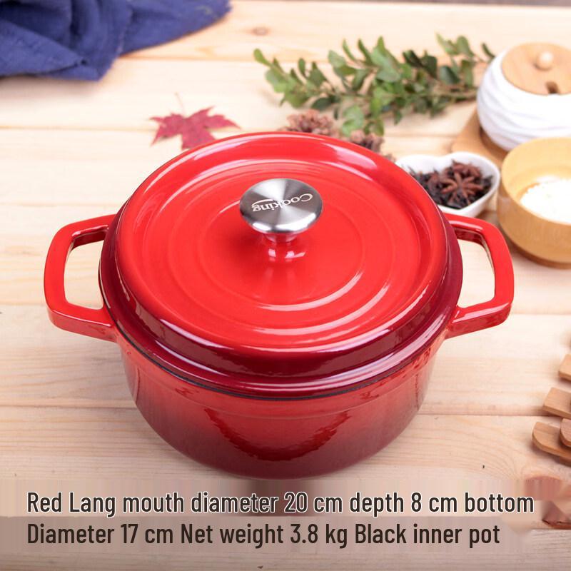 LIEI Cast Iron Enamel Dutch Oven